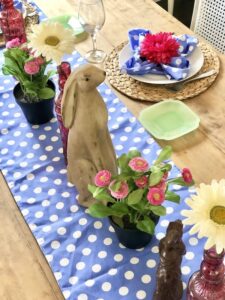 Easter Table Using Flower Folded Napkins Karins Kottage