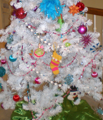 Hot Pink, Lime Green and Turquoise Christmas Tree