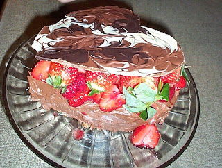 Heart Shaped Chocolate Cake With Marbled Chocolate Lid