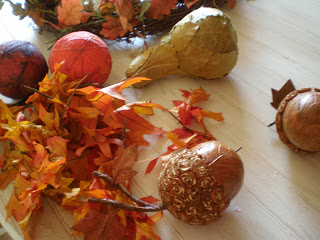 Fall faux vegetables and fruits for wreath