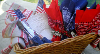 4th of July decorations and Picnic Basket