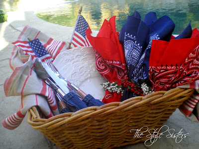 4th of July decorations and Picnic Basket