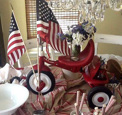 4th of July Red Tricycle Centerpiece!