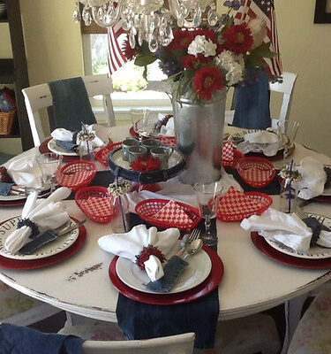Happy 4th of July Denim Tablescape!