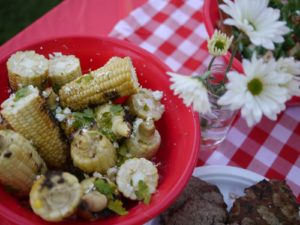 BBQ corn on the cob with cilantro and feta cheese- Karins Kottage