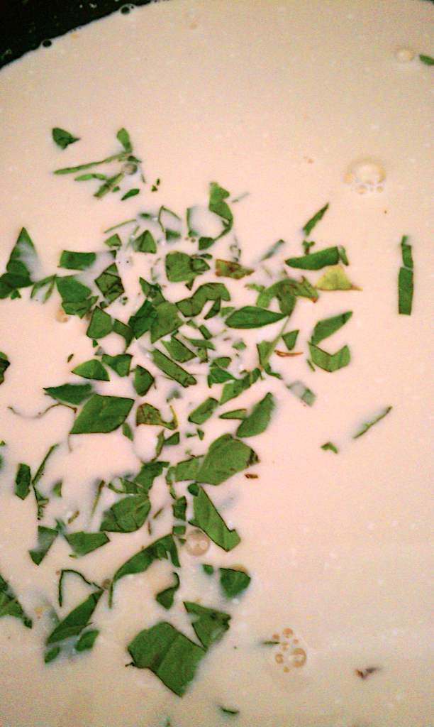 pasta with zucchini ribbons and cream sauce