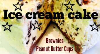 Reeses Peanut Butter Brownie Oreo Ice Cream Cake!