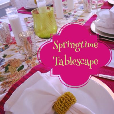 Springtime Pink and Green Tablescape