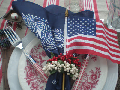 red white and blue tablescape, Memorial Day Table decor, 4th of July table decor,  Red white and Blue