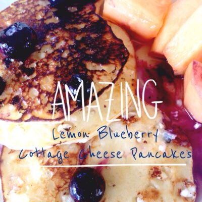 Lemon Blueberry Cottage Cheese Pancakes!