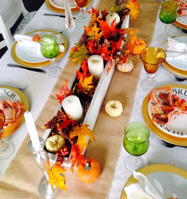 Fall Tablescape mixing and matching