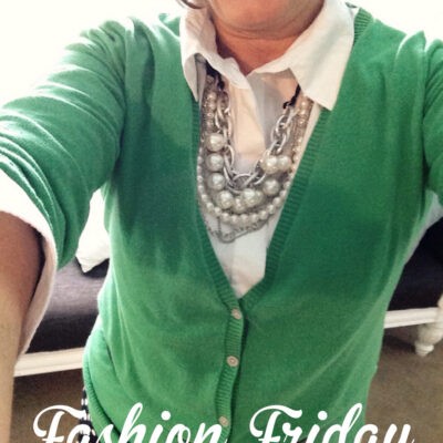 Fashion Friday- Green and black and white polka dots
