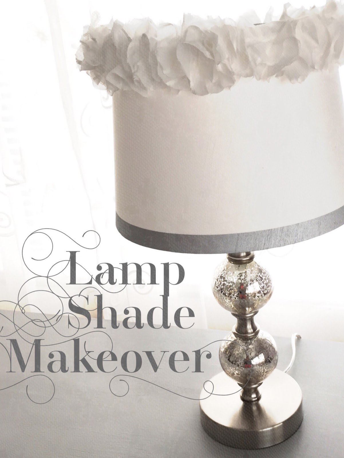 Ruffle lamp shade makeover tutorial