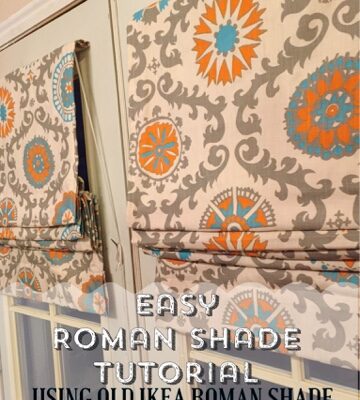 Easy Roman Shade Tutorial- Using Old IKEA shade