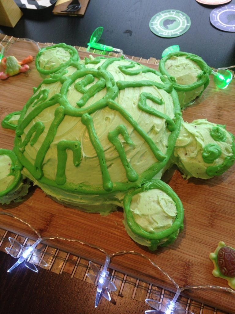 Wild kratts birthday turtle cake