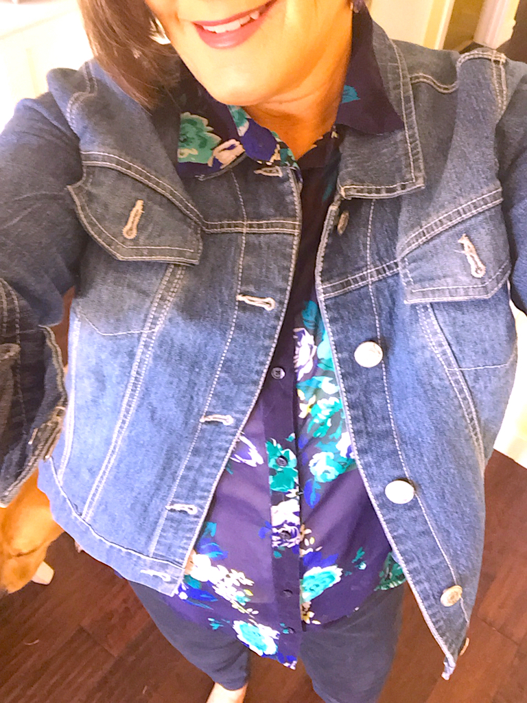 How to style floral blouse with jacket