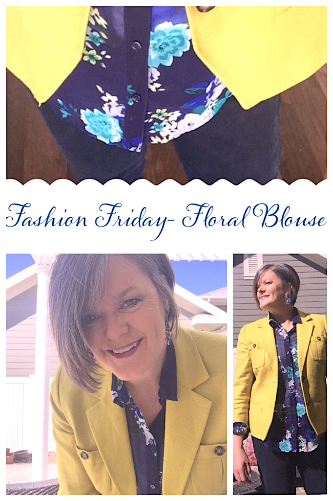 Fashion Friday how to style floral blouse with linen jacket