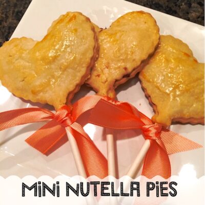 How to make mini nutella heart shaped pies on a stick