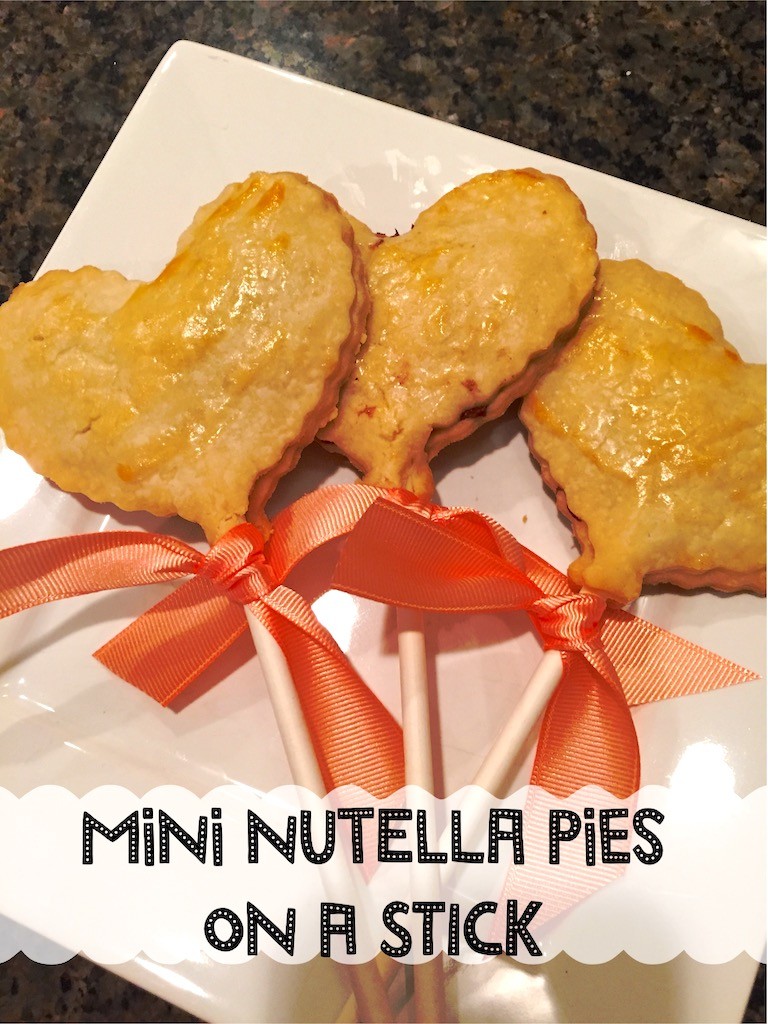 How to make mini nutella heart shaped pies on a stick