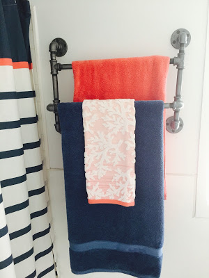 Pipe towel rack DIY for small bathroom