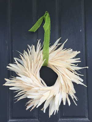 Corn husk fall wreath  Karins Kottage