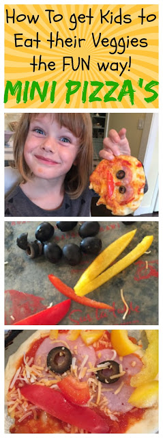 How to get kids to eat veggies the fun way, mini pizza's, cooking with kids