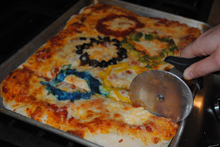 olympic pizza, olympic rings pizza, the style sisters, Homemade pizza