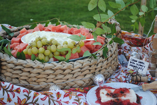 How to serve watermelon in a galvanzied tray, Summer party by the lake