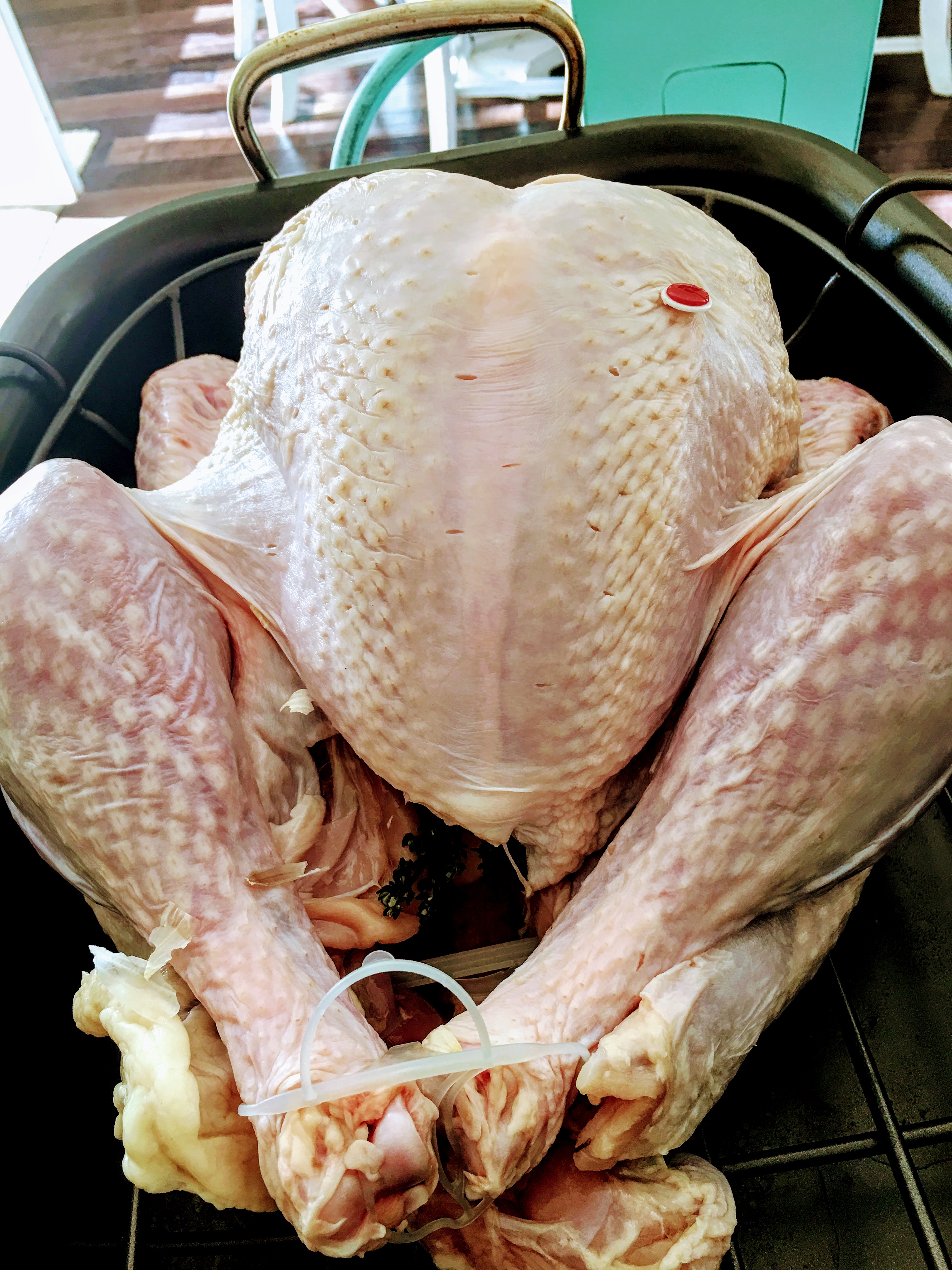 Roast two chickens with herb butter