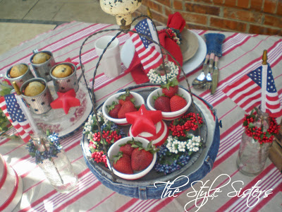 Red white and blue tablescape- The Style Sisters, 4th of July Table Decorations