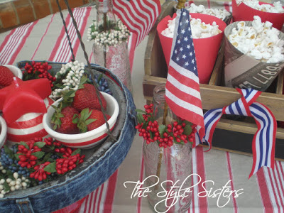 all american table decor in red white and blue