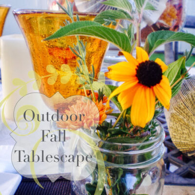Outdoor Fall Tablescape in the backyard