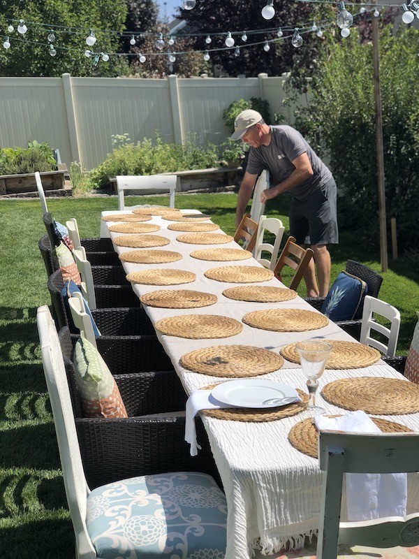 tables and chairs for outdoor party