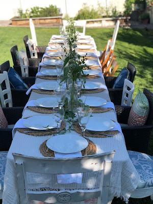 Outdoor dinner party for 20