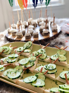 Tribal Indian baby shower Tee Pee sandwiches