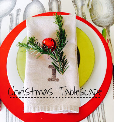 Red and Lime Green Christmas Tablescape Idea