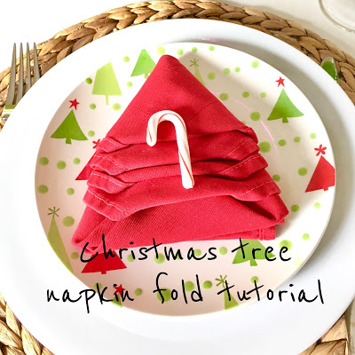 Christmas Tree Napkin folding tutorial