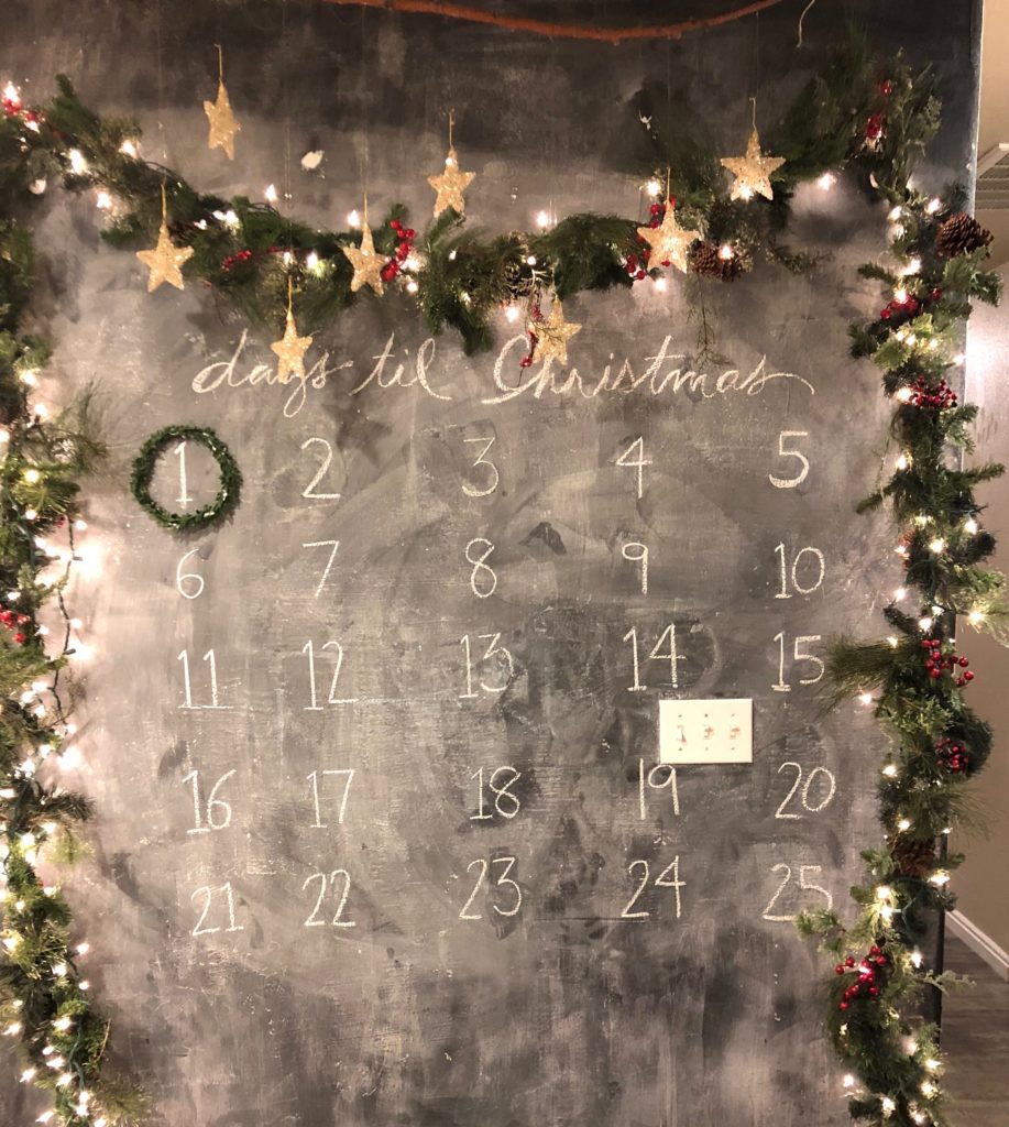 Christmas chalkboard calendar