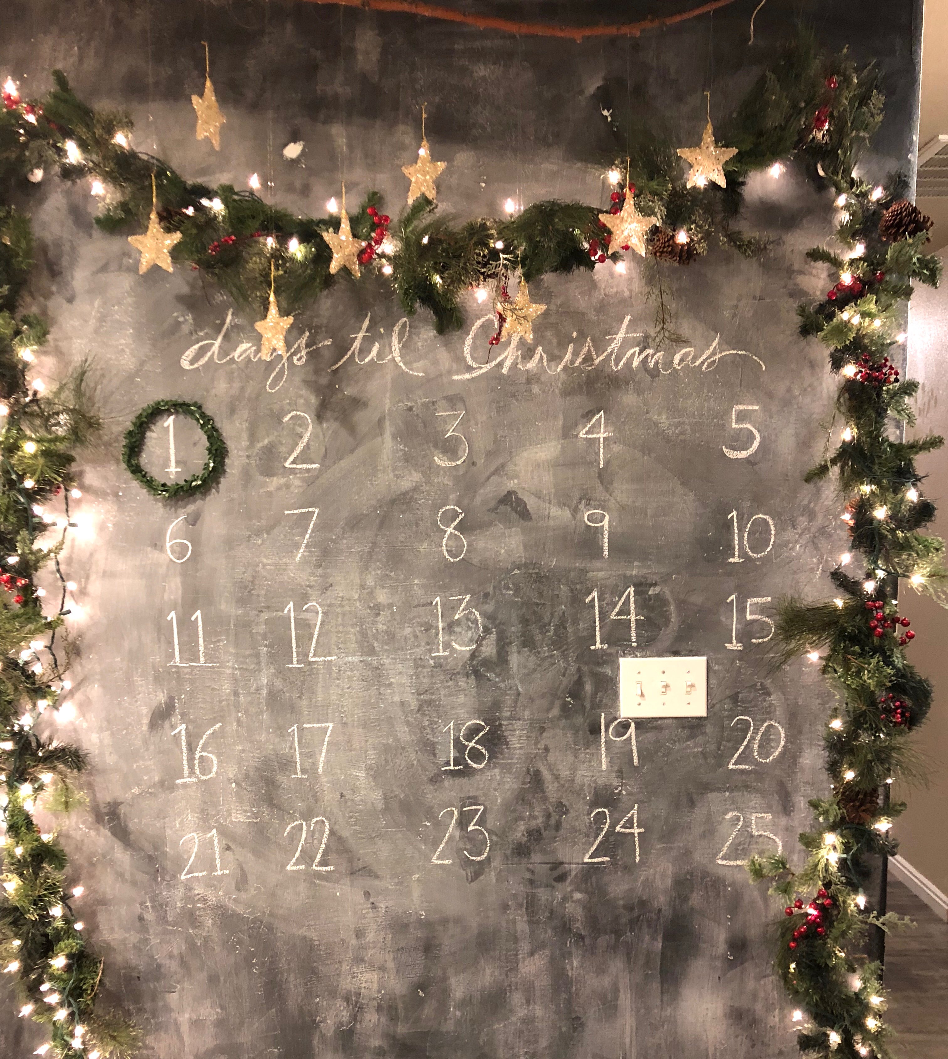 Christmas Chalkboard Calendar Ideas