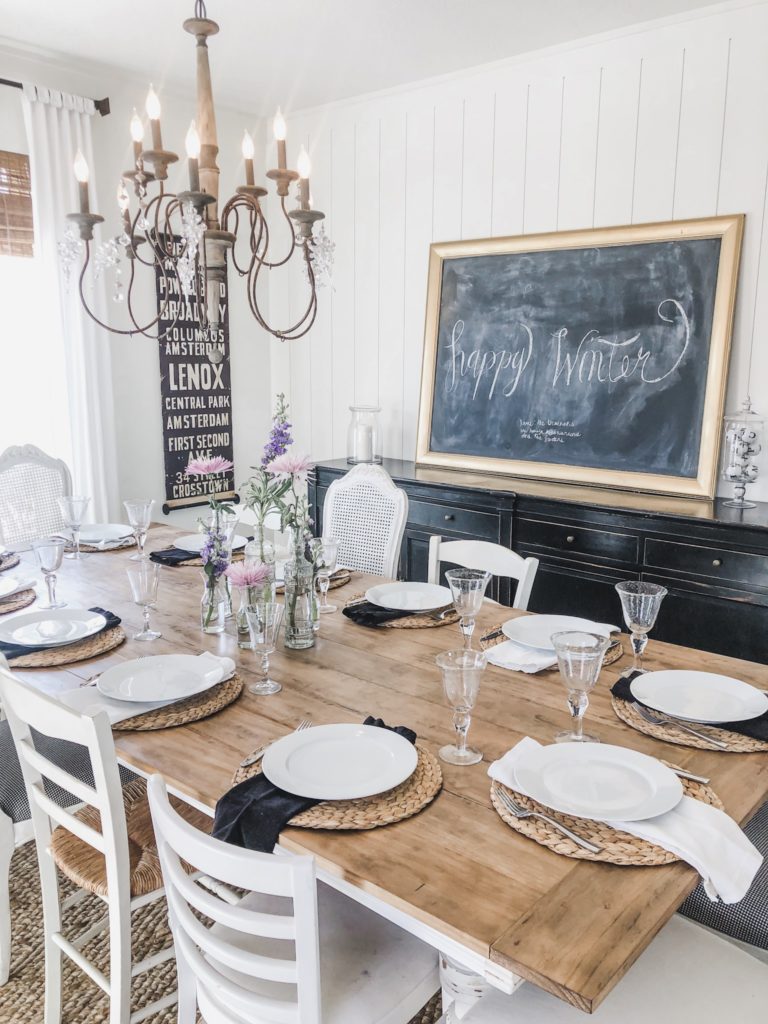 Easy DIY planked Dining Room Table top