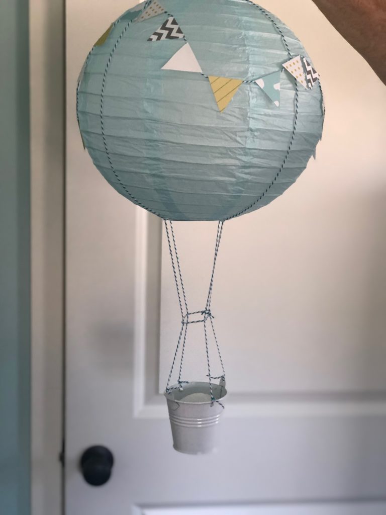 Hot air balloon for baby shower decoration
