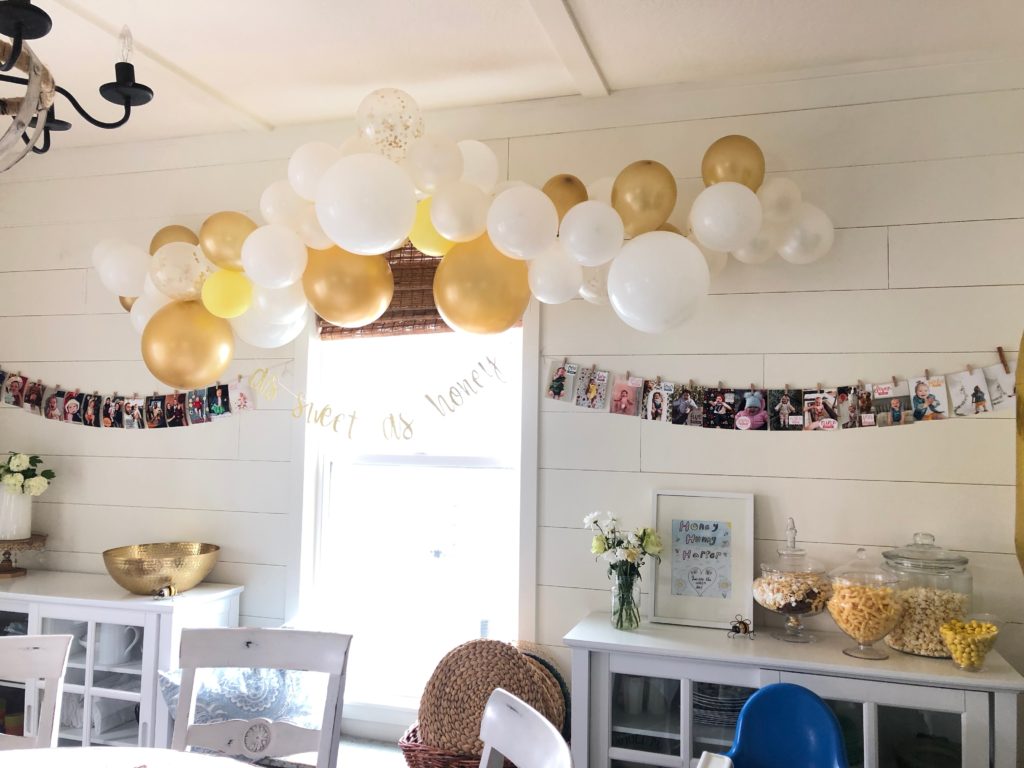 gold white and cream balloon garland