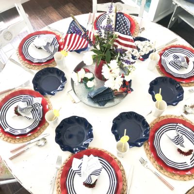 Red white and blue tablescape