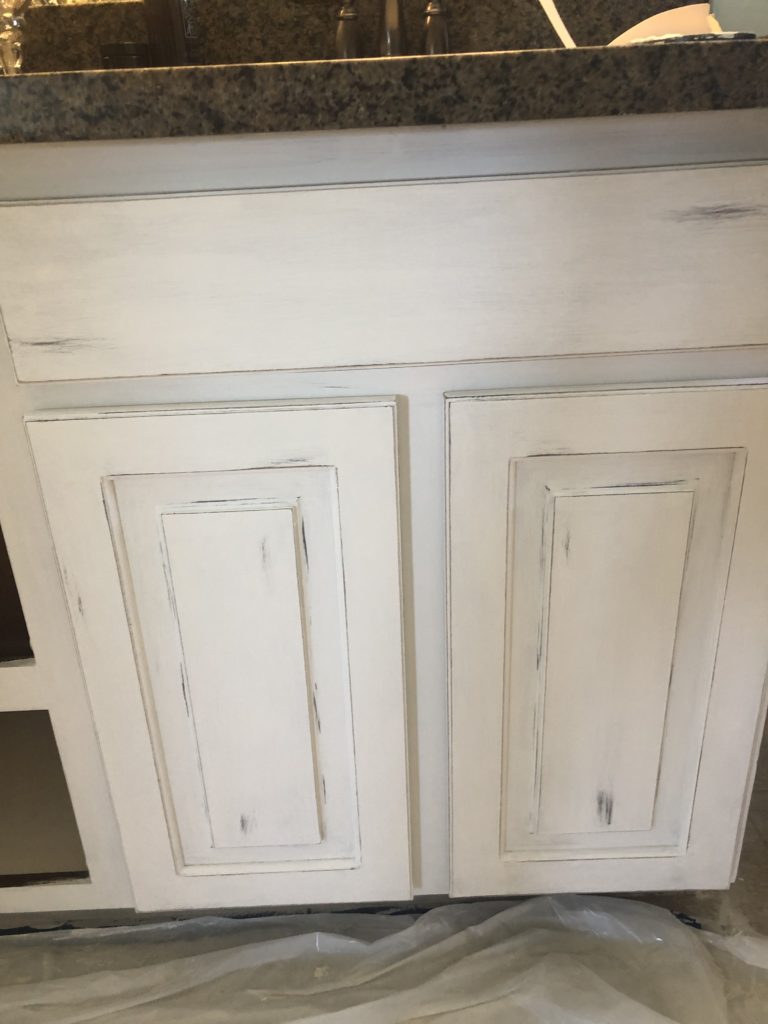 chalk paint bathroom cupboards