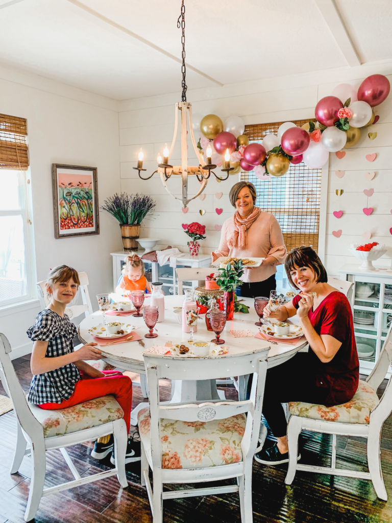 Galentine party group Kitchen nook through the years