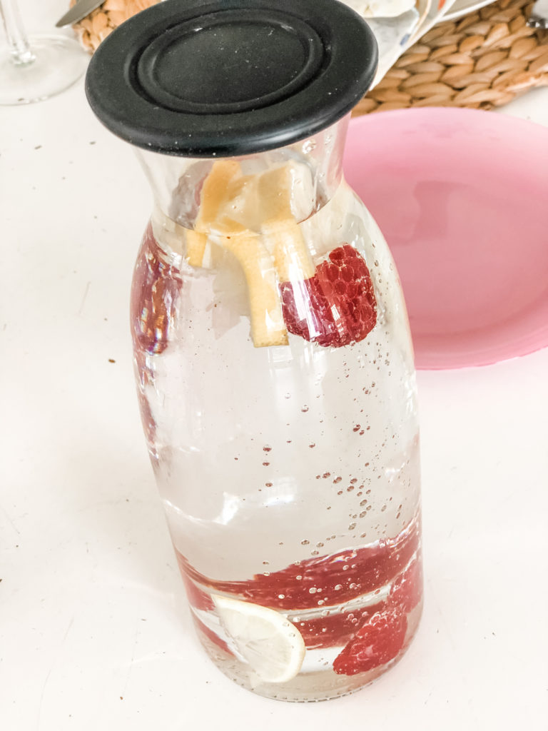 fruit infused water served in a carafe