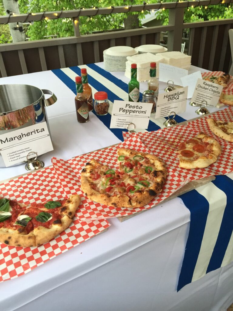 Pizza station for graduation party