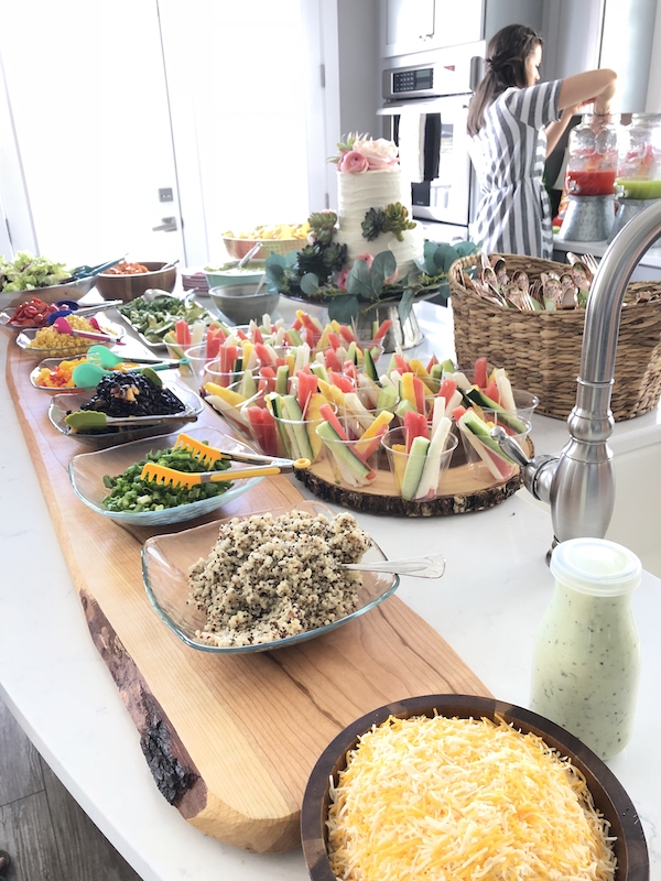 Fiesta baby shower and taco salad bar