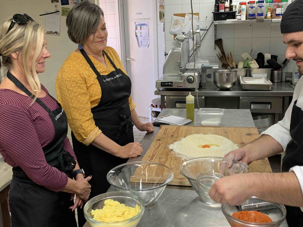 Learning how to make pasta in Italy 