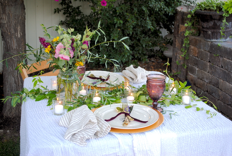 Romantic Outdoor Dinner at home Karins Kottage